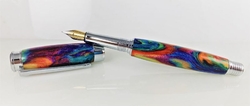 Oil Slick - DiamondCast pen blank. 150mm